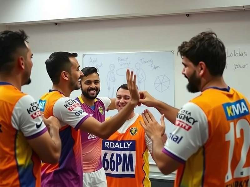 Kolkata Kings team members celebrating victory