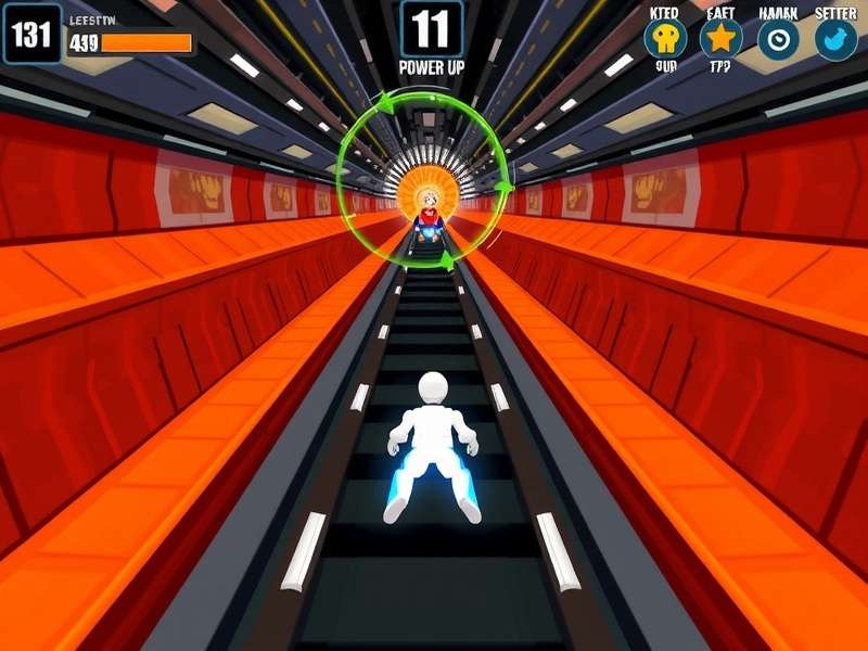 Metro Dash Legend gameplay screenshot showing character navigating subway obstacles