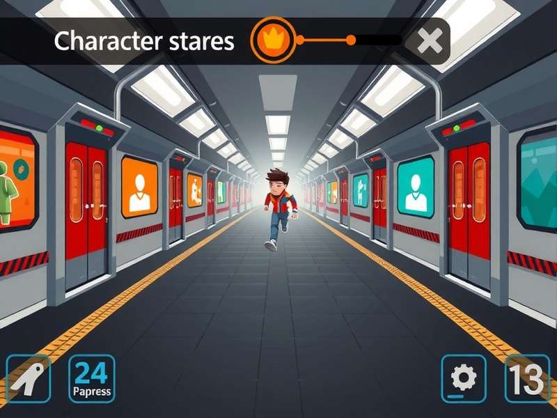 Metro Express Run gameplay screenshot showing character running through metro station