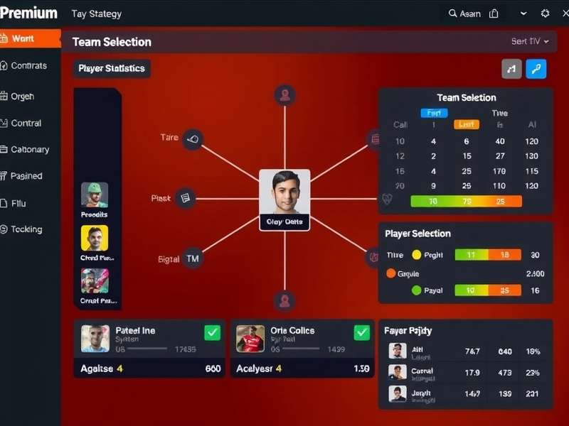 Premium Kabaddi Fantasy player statistics and performance metrics dashboard