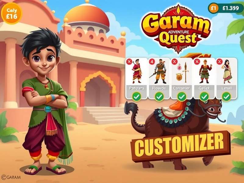 Garam Adventure Quest gameplay screenshot showing vibrant Indian-inspired environments