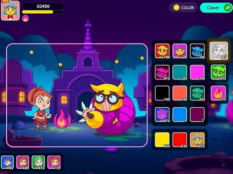 Glowing Holi Adventure gameplay showing colorful characters and environments
