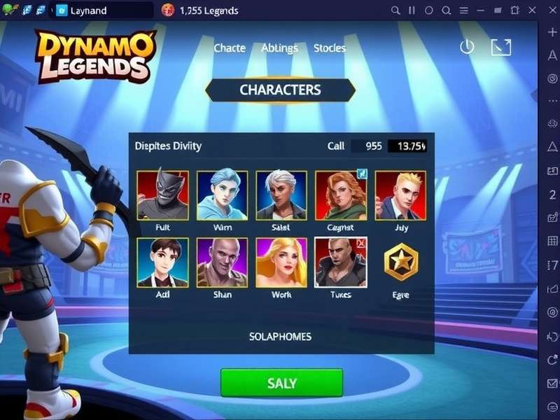 Dynamo Battle Legends character selection screen