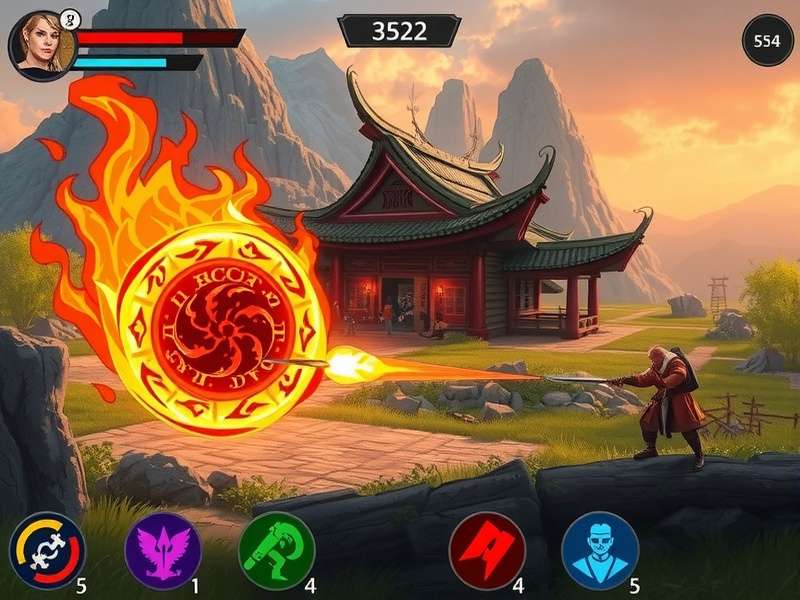 Flaming Sword Encounter combat mechanics illustration