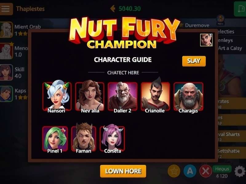 Nut Fury Champion gameplay screenshot showing character selection