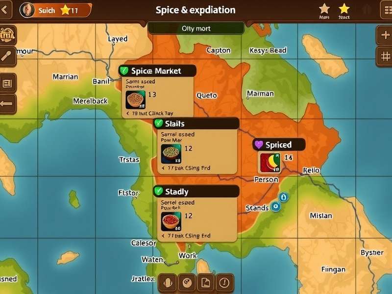 Cumin Trail Spice Expedition gameplay showing spice market