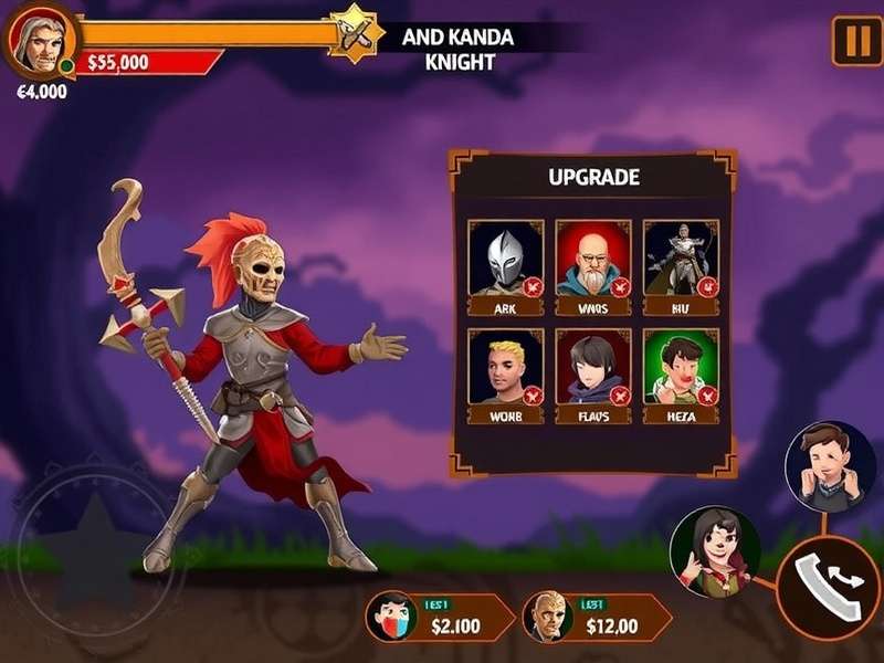 Archero Fury Kannada Knight character upgrade screen
