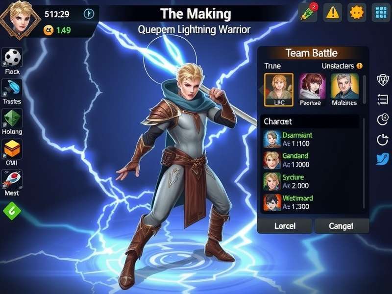 Quepem Lightning Warrior character selection screen