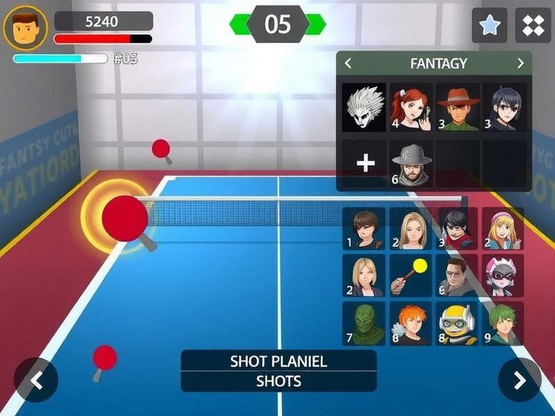 Table Tennis Fantasy Duel strategy illustration showing shot placement