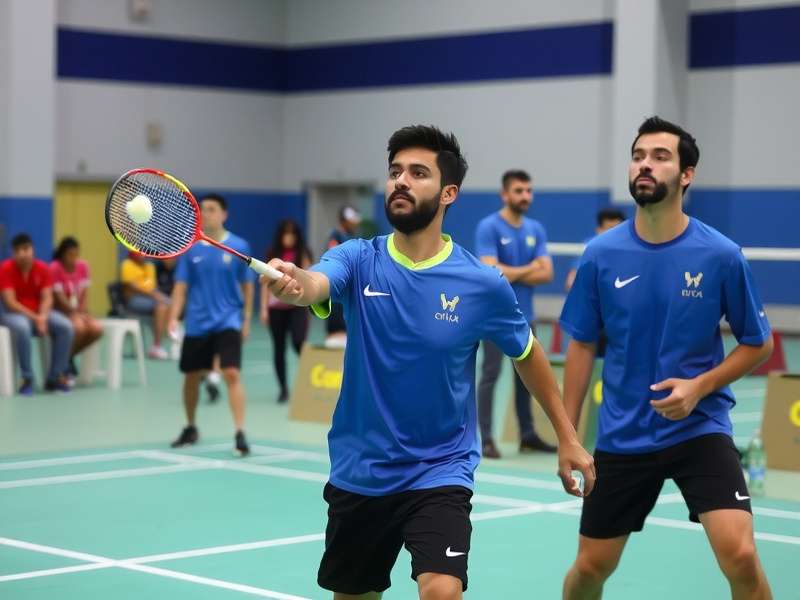 Rising Stars Badminton tournament action with players and audience
