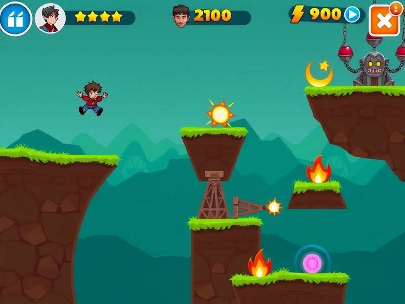 Whirl Jump Sensation gameplay screenshot showing character jumping between platforms