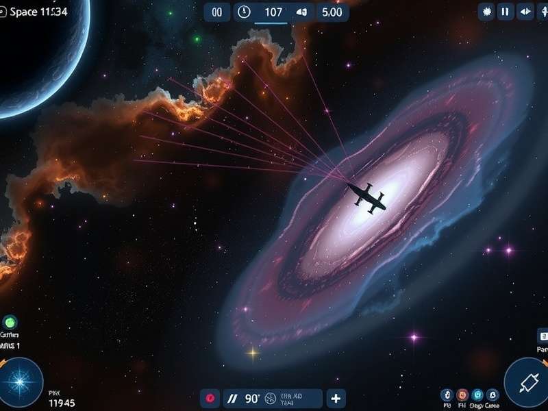 Universe Explorer Pro visual effects showing nebula and stars