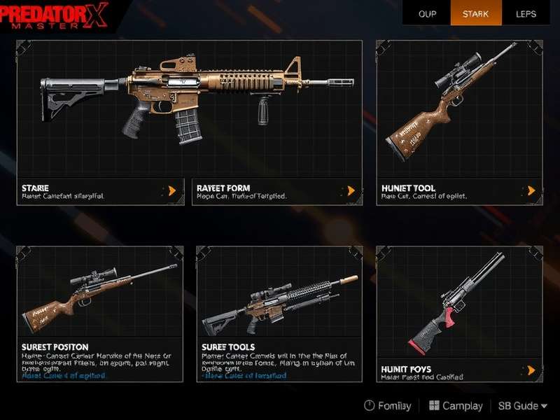 Predator Master X weapons collection showing various hunting tools