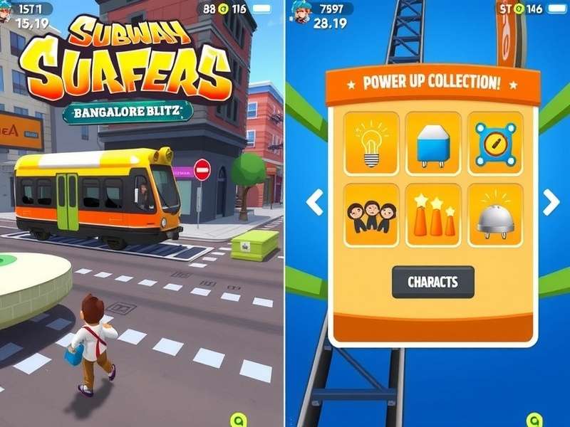 Power-up collection in Subway Surfers Bangalore Blitz