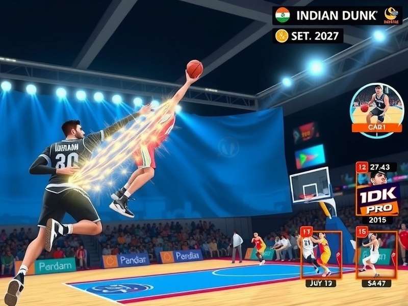 Indian Dunk Pro gameplay screenshot showing basketball action