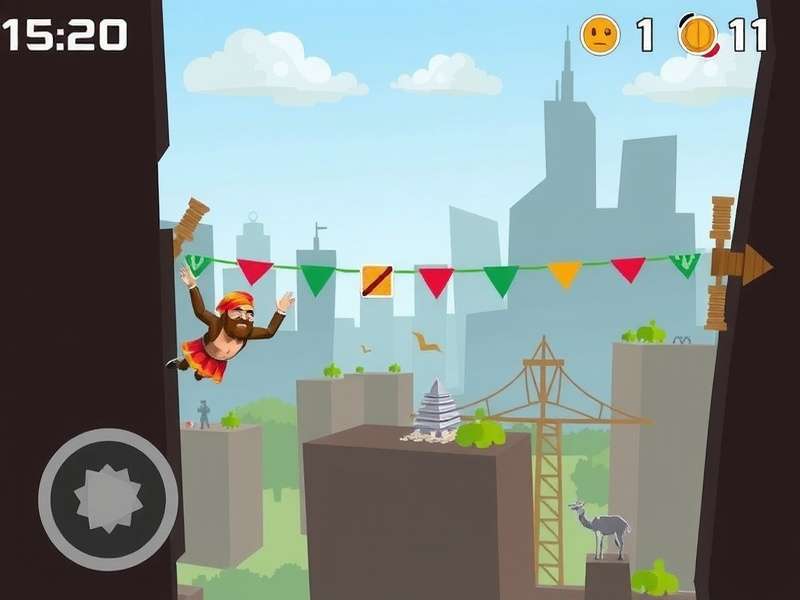 Mumbai Papri Flyer gameplay screenshot showing flying papri character
