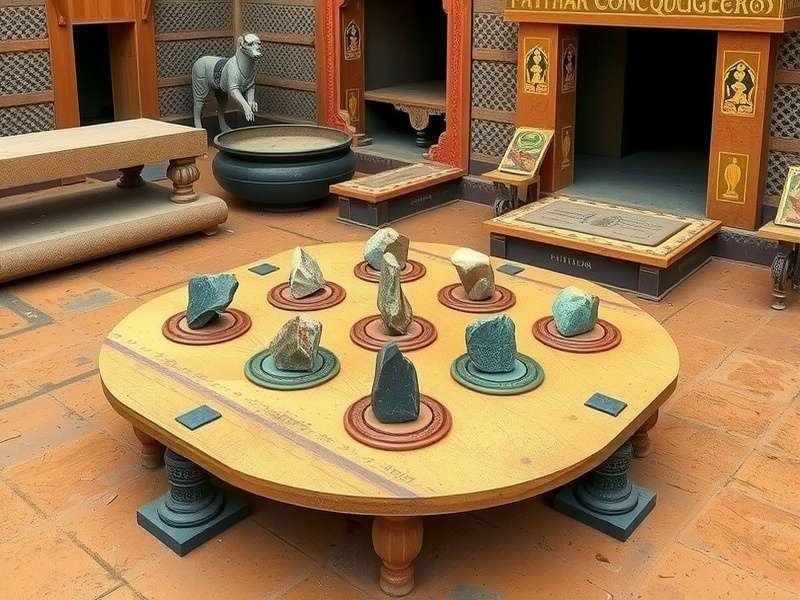 Diagram showing Patthar Conqueror game rules and stone movements