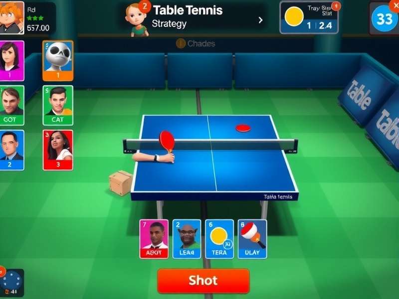 Table Tennis Fantasy Duel gameplay screenshot showing fantasy elements
