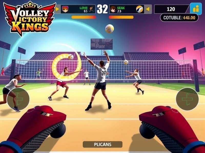 Volley Victory Kings gameplay screenshot showing intense volleyball action