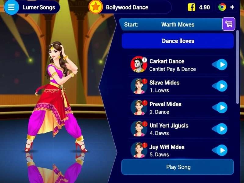 Bollywood Dance Premier gameplay screenshot showing dance moves