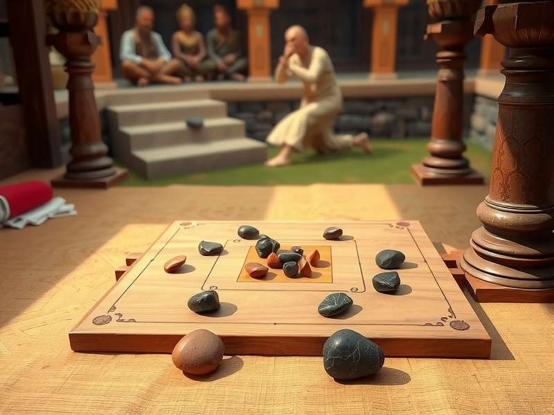 Traditional Patthar Conqueror game setup with stones