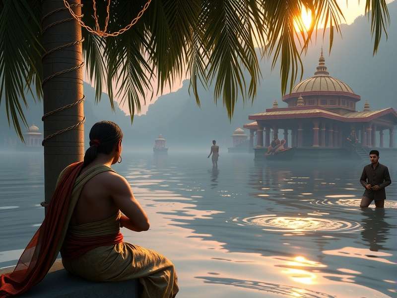 Ganges Sacred Trail character interaction scene