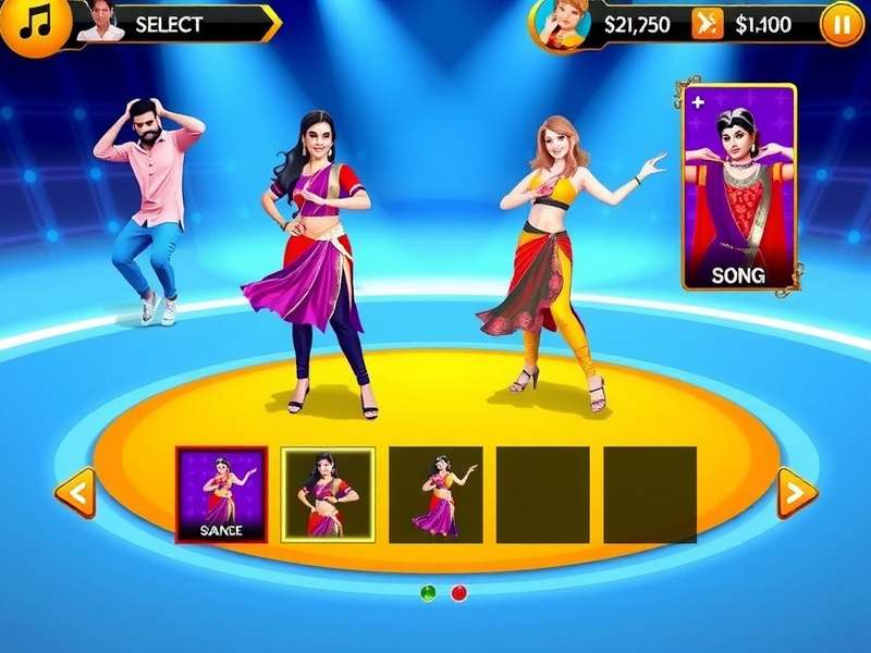 Bollywood Dance Premier song selection interface