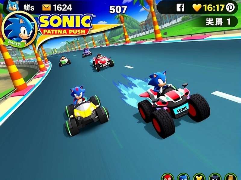 Sonic Sprint Patna Push gameplay screenshot showing vibrant racing action