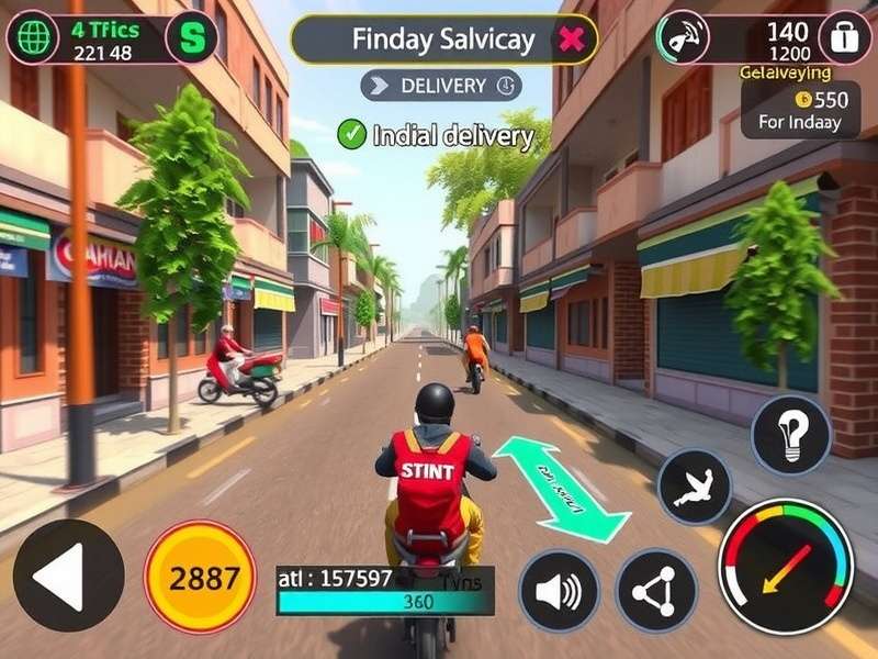 Quick Parcel Sprint gameplay showing delivery through Indian streets