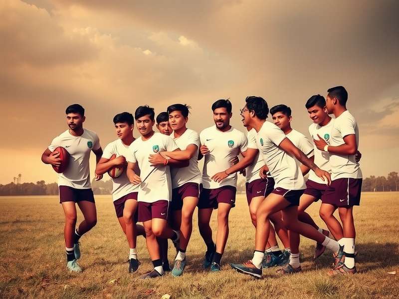 Modern Indian rugby team in action