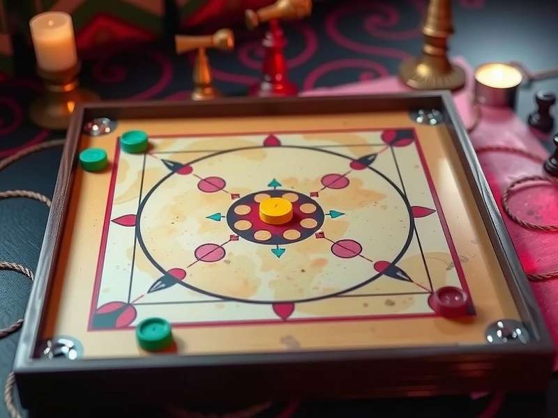Carrom Valor Struggle board setup with pieces