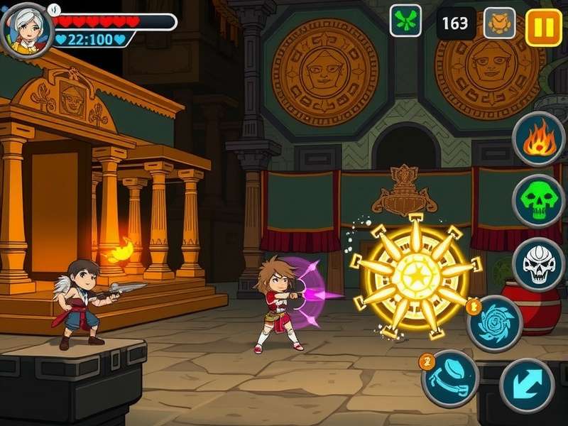Temple Guardian Adventure combat gameplay showing special abilities