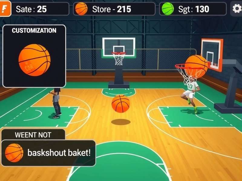 Basket Frenzy customization options showing different basketball designs