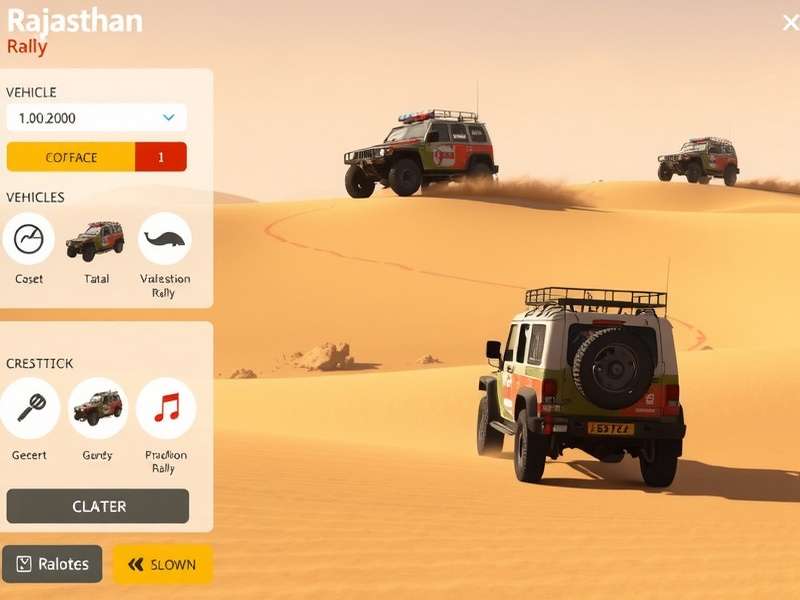 Rajasthan Rally vehicle customization interface