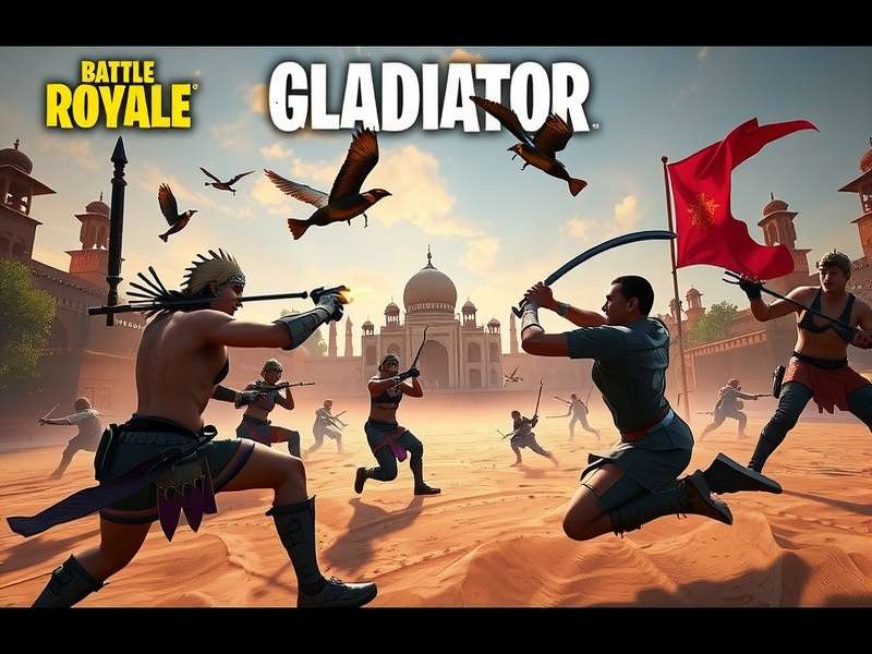 Battle Royale Gladiator map showing Indian-inspired locations