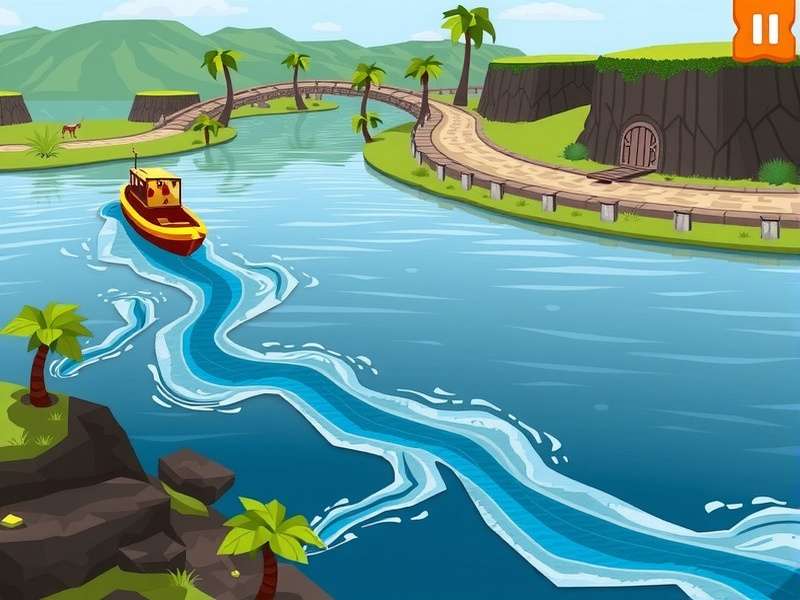 Tungabhadra River landscape in River Quest game