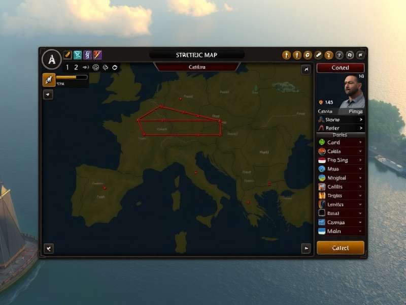 Cochin Commanders gameplay interface showing strategic map