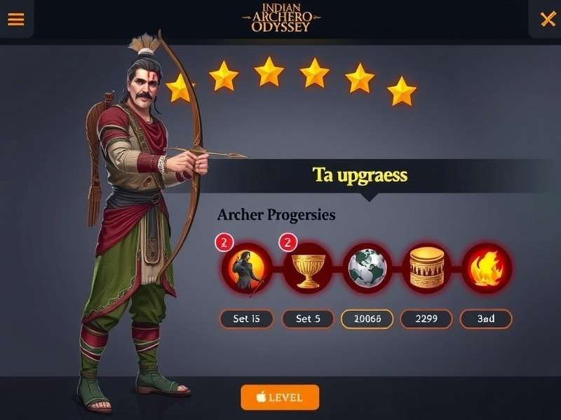 Indian Archero Odyssey gameplay screenshot showing archer character