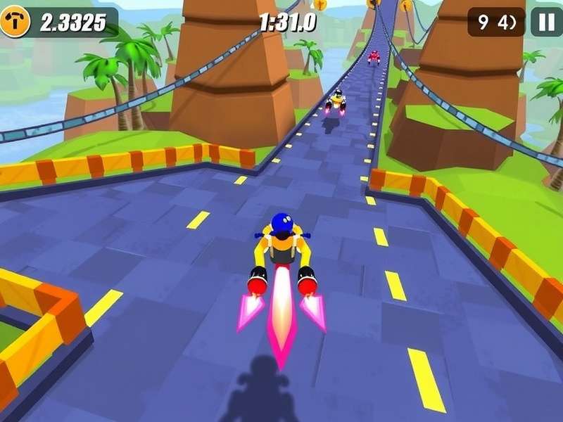 Ponda Fast Flyer gameplay screenshot showing racing action