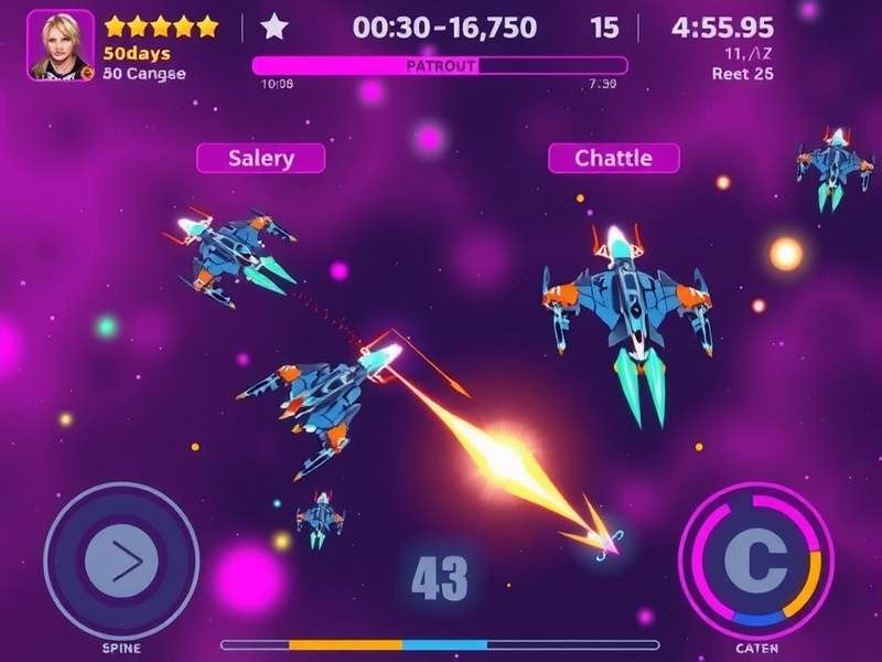 Universe Blasters gameplay screenshot showing space combat