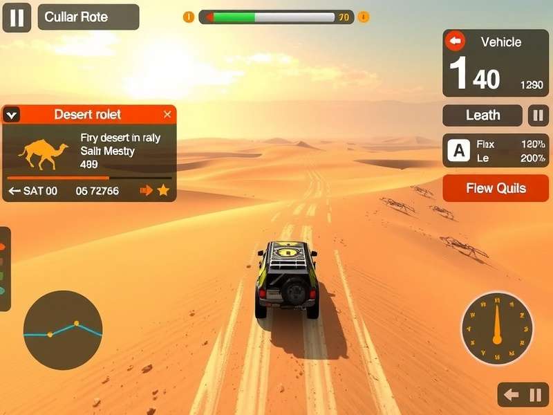 Rajasthan Rally gameplay screenshot showing desert racing environment