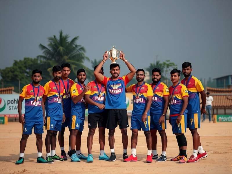 Punjab Panthers CPL team in action during a kabaddi match
