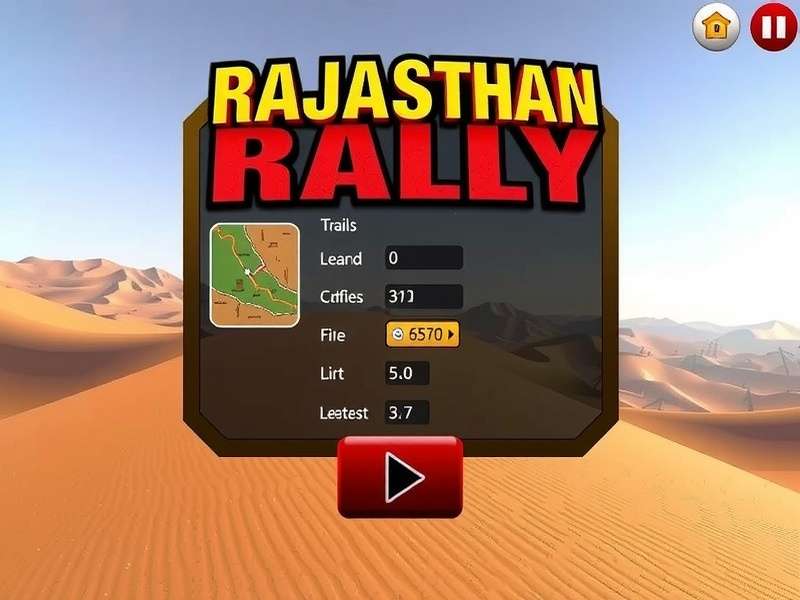 Rajasthan Rally track map showing desert racing route