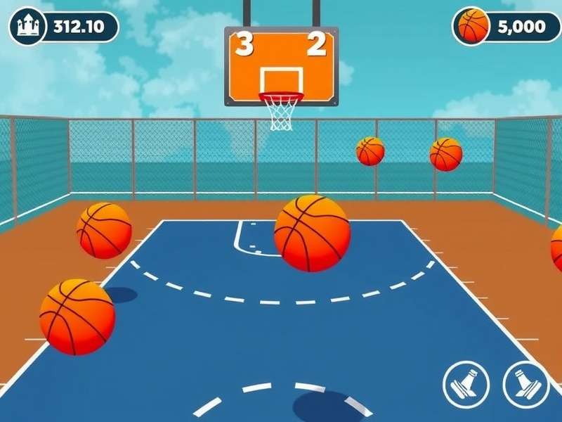 Basket Frenzy advanced gameplay showing bank shot technique