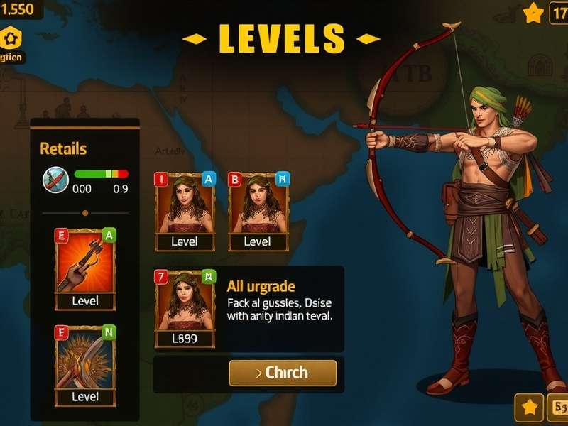 Indian Archero Odyssey level progression map