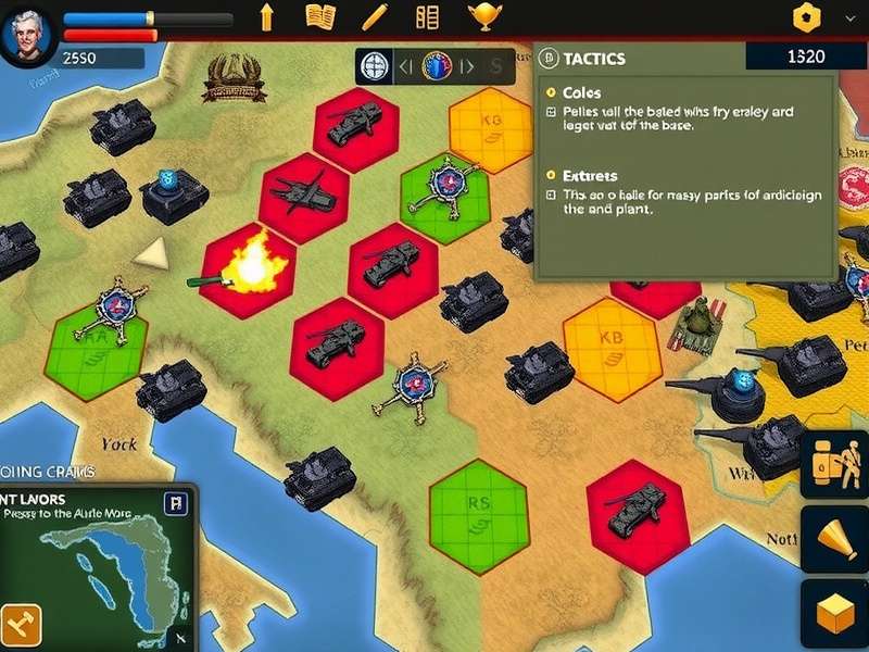 Heroes Unleashed WW2 Combat strategy map showing unit deployment