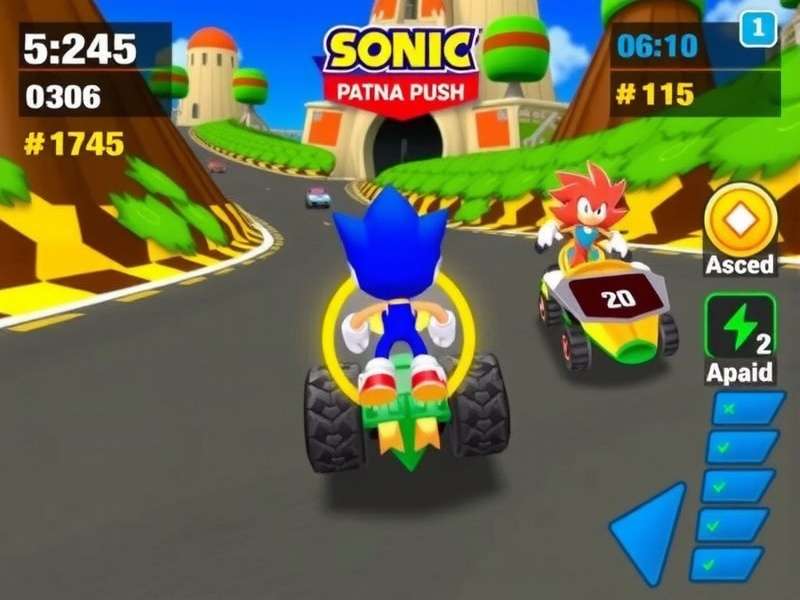 Sonic Sprint Patna Push vehicle customization interface showing upgrade options