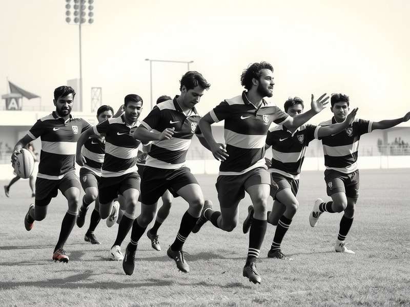 Young Indian rugby players training