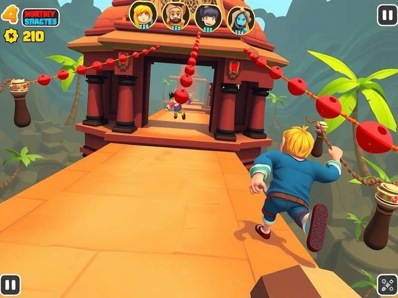 Epic Journey Dash gameplay screenshot showing character running through Indian temple environment