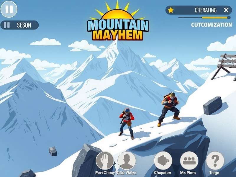 Mountain Mayhem gameplay screenshot showing Himalayan environment